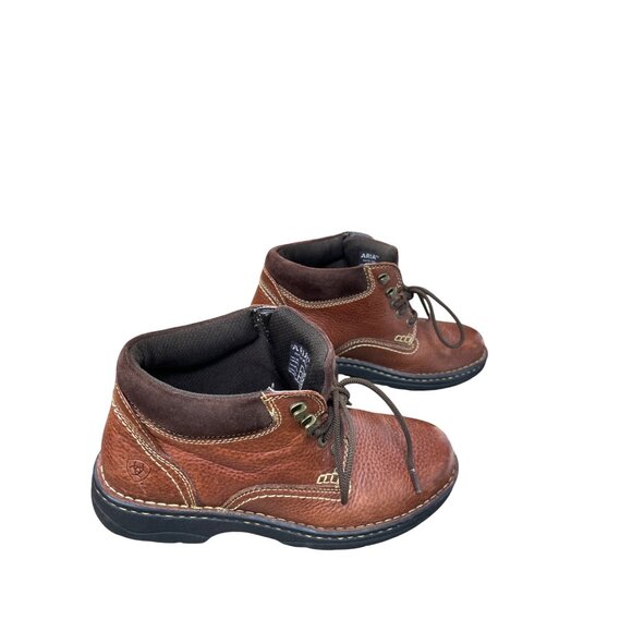 Ariat Womens Brown Leather Terrain Lace-Up Ankle Boots Size 8B SKU 9365 - Picture 4 of 16